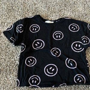 Black Purple Smiley Face Shirt for Women and Girls